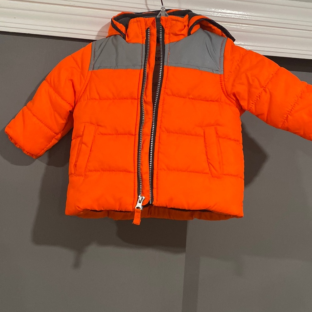 Carter’s Classic & Unique hooded orange puffer jacket size 12